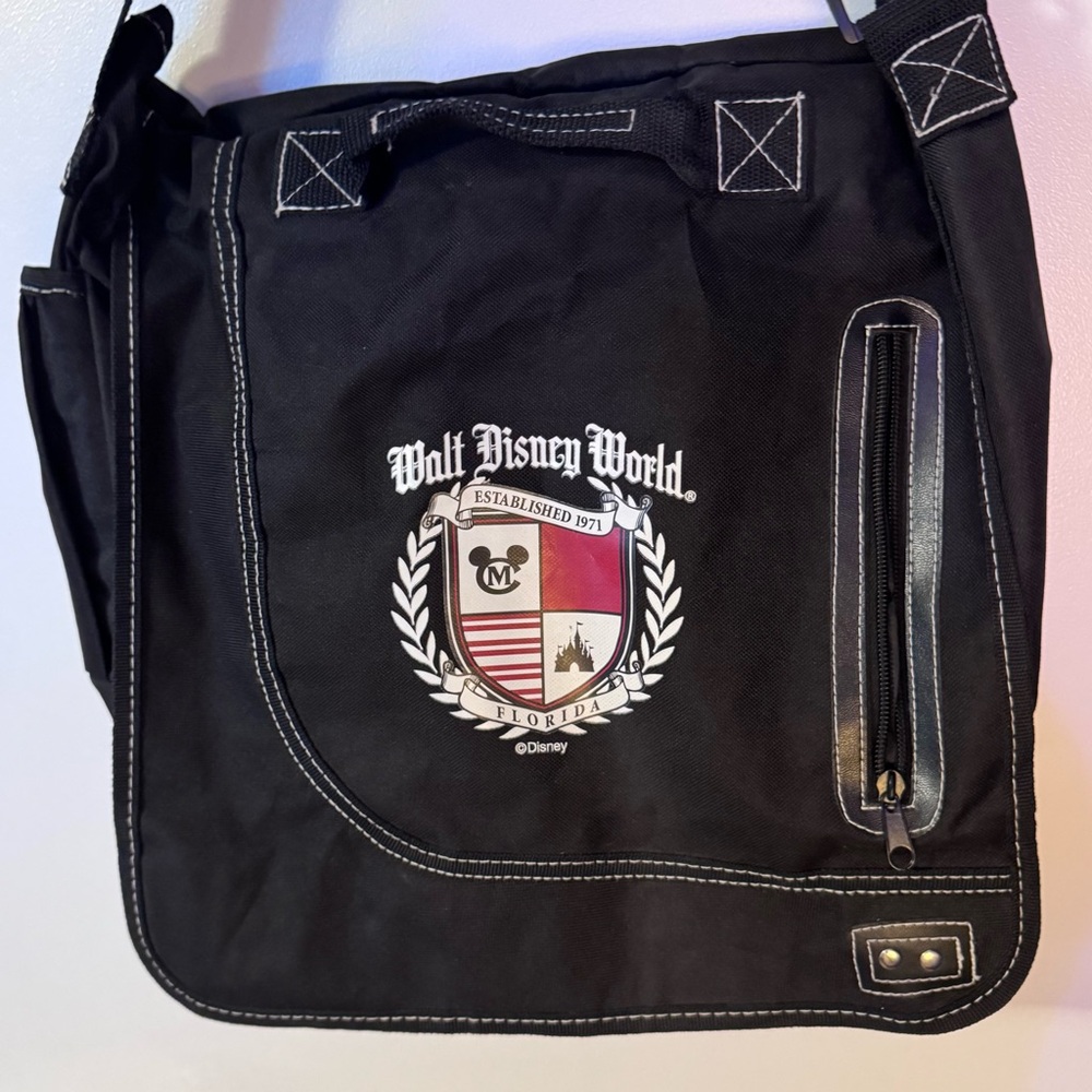 Walt Disney World Black Messenger Bag with Classic Logo - Picture 2 of 2